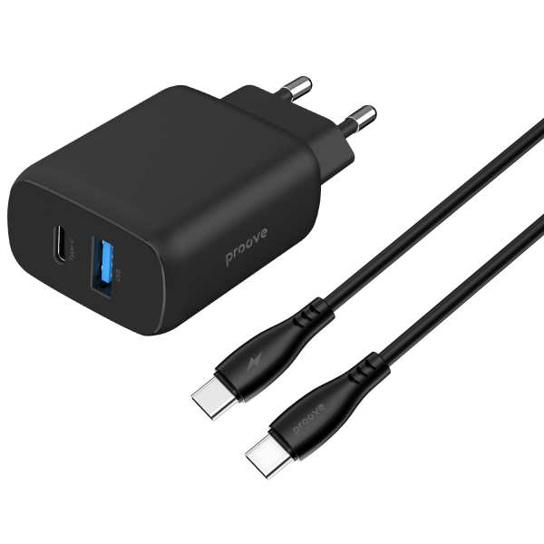 Proove Silicone Power 2 Type-C + USB 30W + Сable Type-C to Type-C